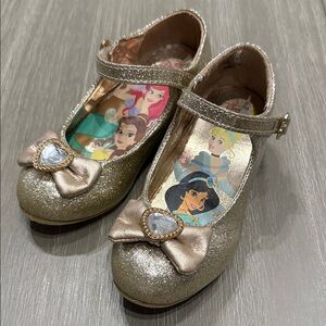 Disney Glittery Gold Princess Kids Dress Shoes. Nice condition.